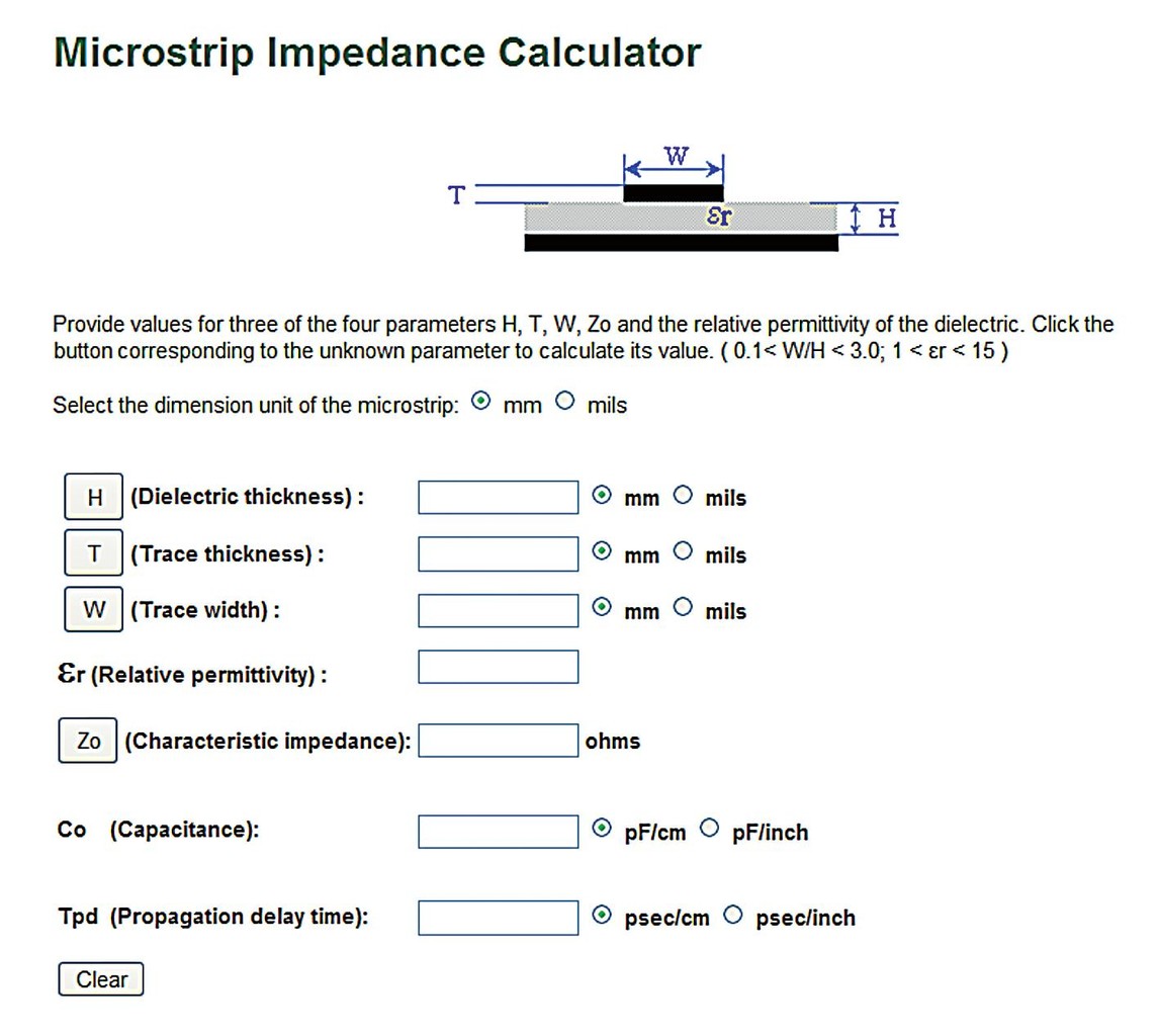 Kalkulátor impedance plošných spojů 1